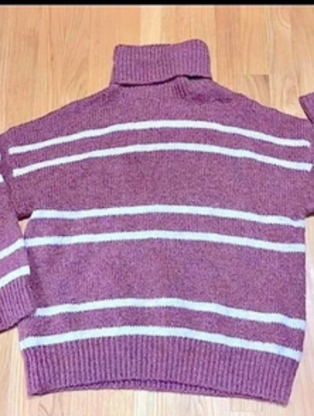 Lumiere Striped Sweater in Purple & White Size Small